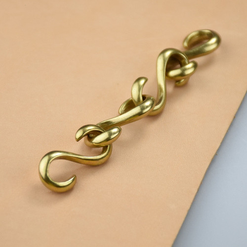 S hook boutique solid brass white copper leather bracelet bracelet bracelet accessories diy leather goods leather hardware accessories