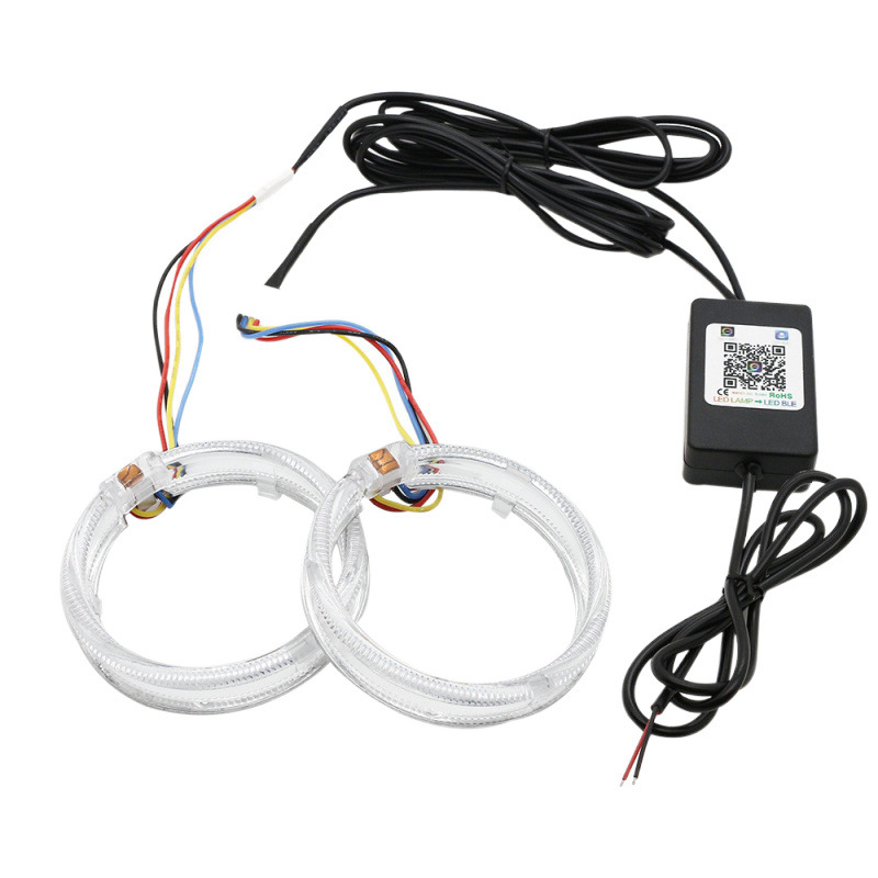 RGB colorido ángel ojo diafragma LED bluetooth control de la APP flash respiración modo de rotación 2.5 / 3 pulgadas