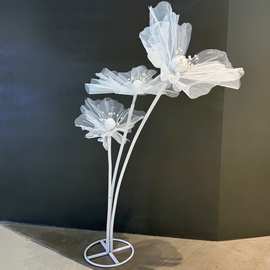 真丝花丝网花仿真花批发干花橱窗装饰摆件纱花场景布置落地窗