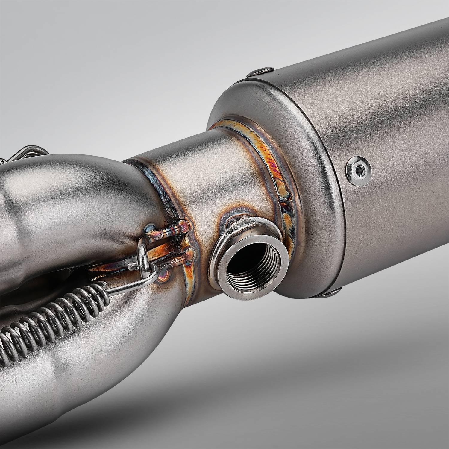 Cfmoto 675Sr Motorcycle Exhaust Pipe Modification with Bottom Exhaust and Front Stainless Steel Exhaust Pipe Section
