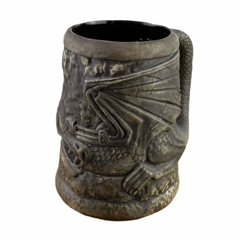Juego de Tronos Taza de cerveza creativo pirata Gran taza de vino taza de cerveza con mango de cerámica alivio dragón taza bar personalidad