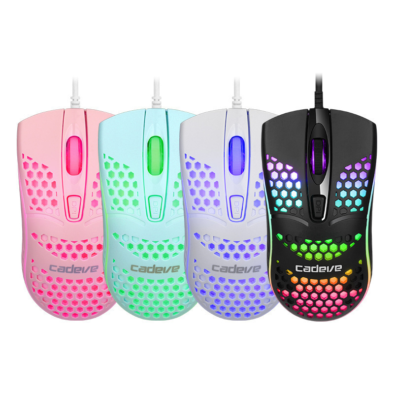 Kaidiwei Hole Mouse Cute USB Colorful Luminous Mouse Desktop Notebook Suitable for Cross-Border