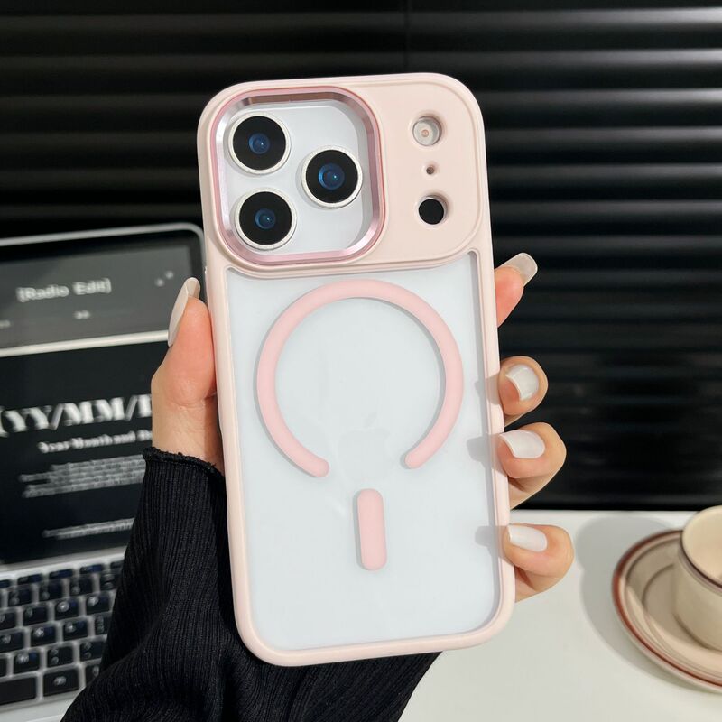 iPhone17promax 携帯電話ケース、ゴールドシールド磁気 Apple 16pro 透明オールインクルーシブ落下防止保護カバーに適しています。|undefined