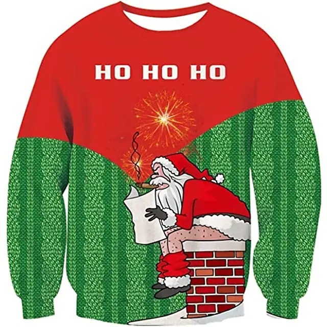 Printing Design Christmas Style Wholesale Unisex Polyester Christmas Santa Claus Long Sleeve Printing Hoodies & Sweatshirts