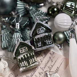 银色灰色圣诞球圣诞节装饰品彩绘球吊球异形球礼盒套盒装饰品