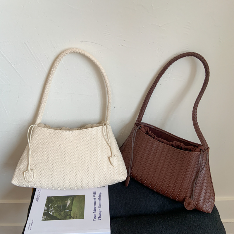2025 New Cross-Border Niche Underarm Bag, Retro Woven Handbag, Casual Versatile Shoulder Bag With Matching Small Pouch For Women - Thumbnail 2