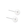 Fashionable earrings, plastic white silver needle from pearl, silver 925 sample, wholesale