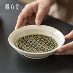 日式草木灰壶承盘干泡台双层储水式陶瓷家用茶具配件古朴侘寂壶托