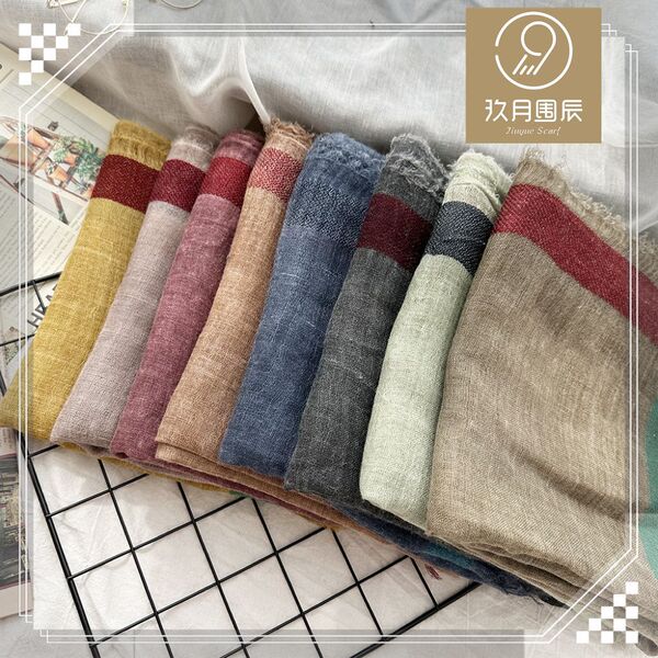 thin solid color woolen demi-season keep warm Japanese scarf