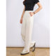 White Tencel Linen Narrow Wide Leg Pants Women's Summer Thin Back Waist Elagite Lyocell Straight Casual Pants