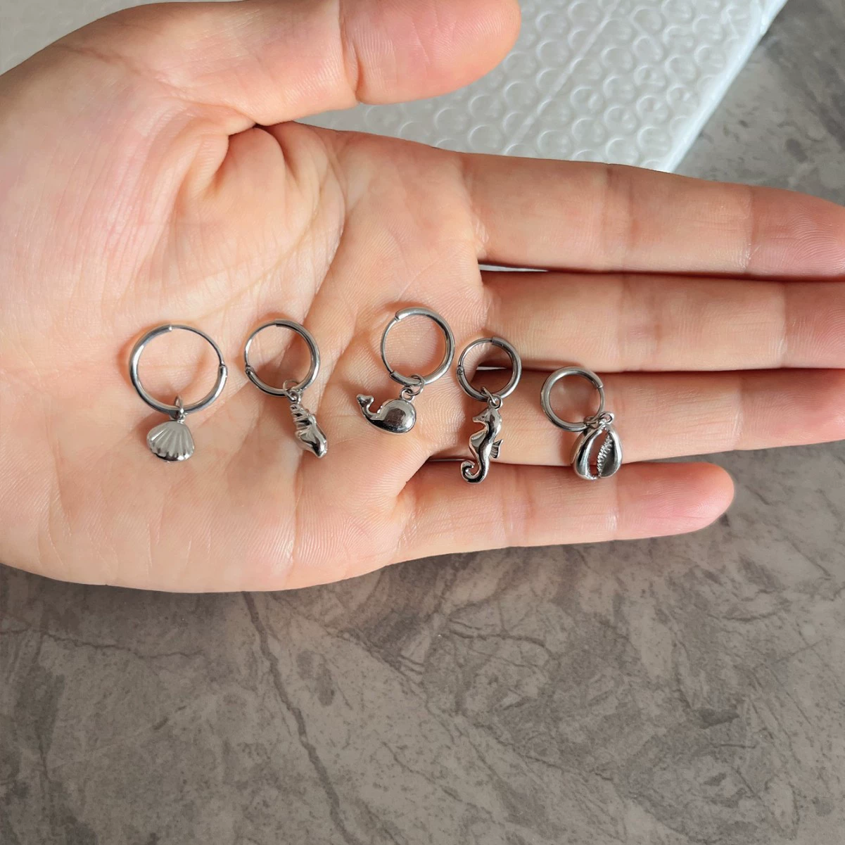 Новые серьги 316 интегрированные, морская серия, круглые серьги, DIY трендовые витые серьги с раковиной