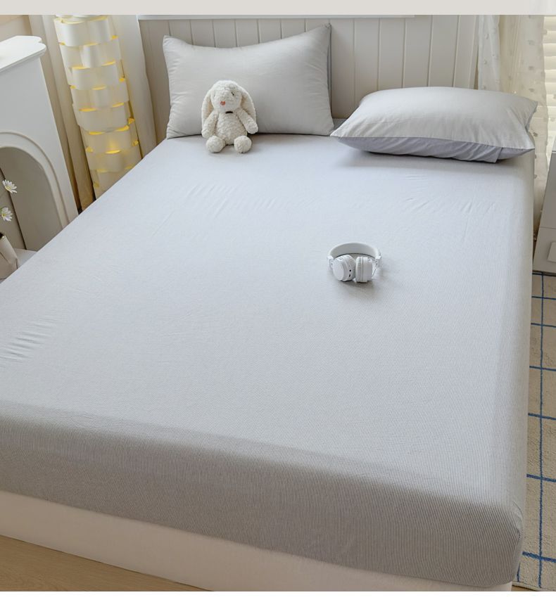 Washed Cotton Bed Sheet Pure Cotton Plaid Or Solid Colour Single_voghion.com