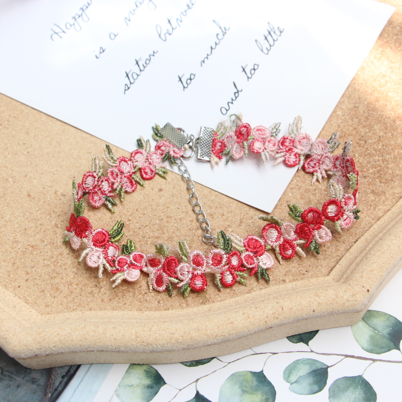 Alloy Pendant Material Elegant Flower Alloy Cloth Choker Wholesale