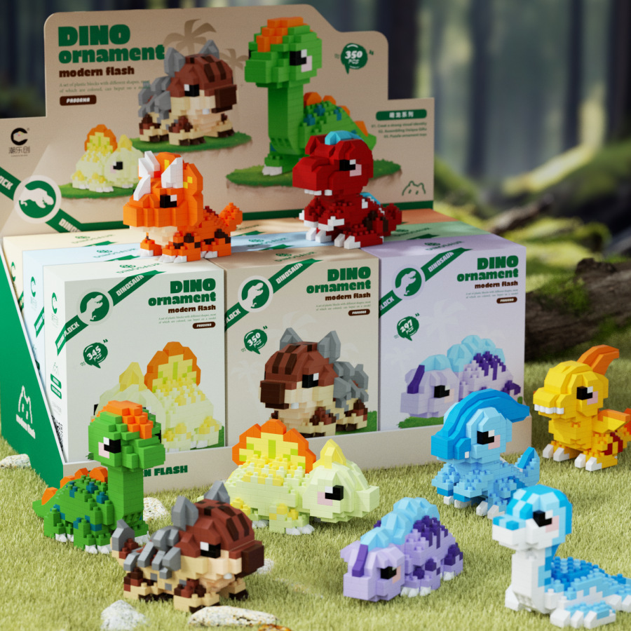 Compatible con Lego Dinosaur Tyrannosaurus Rex Muñeca de dibujos animados Bloques de construcción Adornos de montaje Juguetes educativos para niños Regalos para niños y niñas