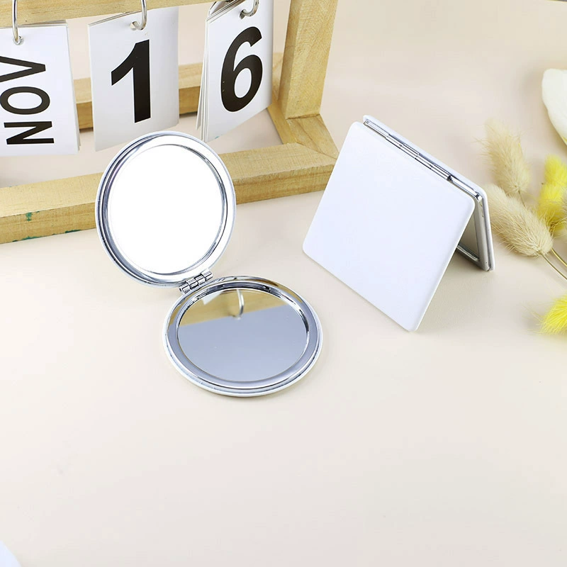 Polyurethane double-sided small handheld folding white mirror
