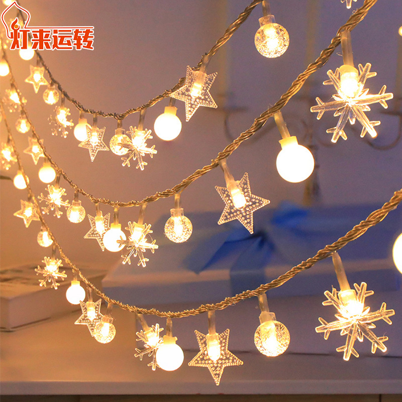 Star Lights Small Colorful String Lights Led Solar Outdoor Camping Style Atmosphere Lights Christmas Decorative Lights Flashing String Lights Dreamy