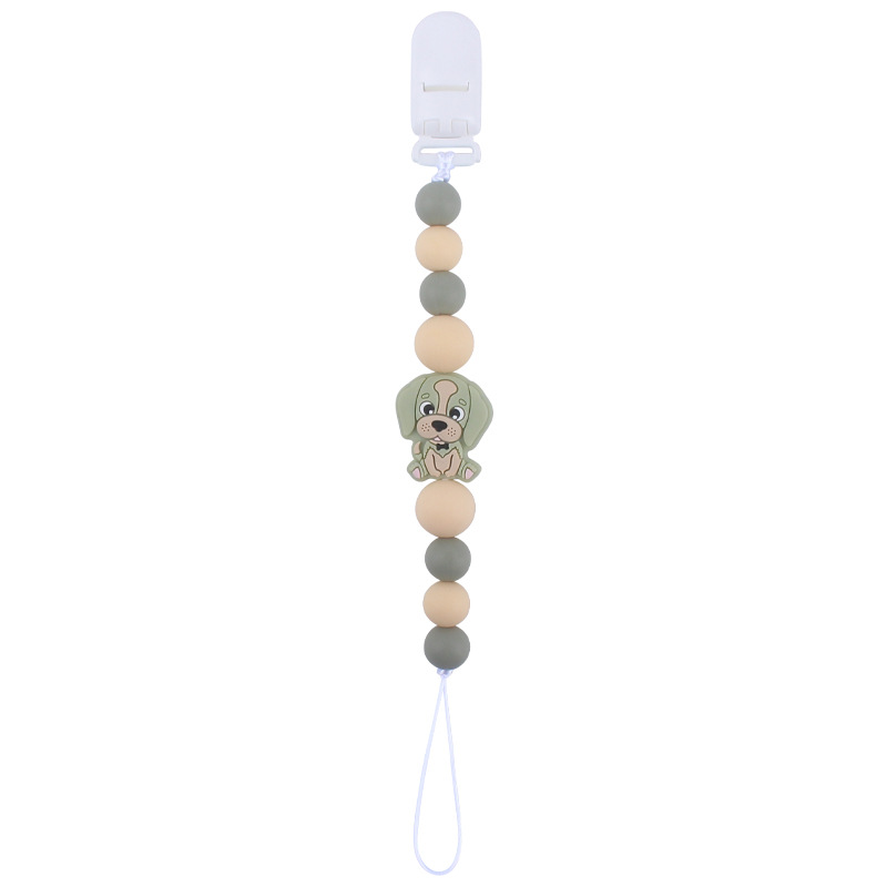 Bebé chupete cadena bebé creativo de dibujos animados animal perro silicona mordedura cadena anti-gota Nuevo