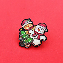 圣诞树雪人姜饼卡通胸针创意可爱圣诞节礼物徽章别针衣服配饰