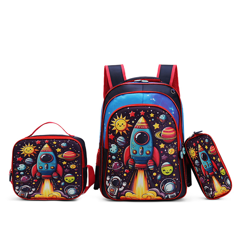 Nuevo Kpop América del Sur 16 pulgadas tres piezas juego de tirón para niños 3D brujas caza mochila de hombro para estudiantes doble espalda