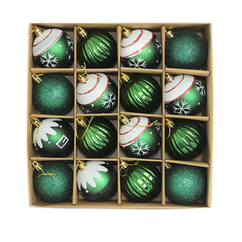 Bolas de Navidad transfronterizas 6cm18PCS set verde oscuro bolas de Navidad de plástico árbol de Navidad bolas de decoración para el hogar