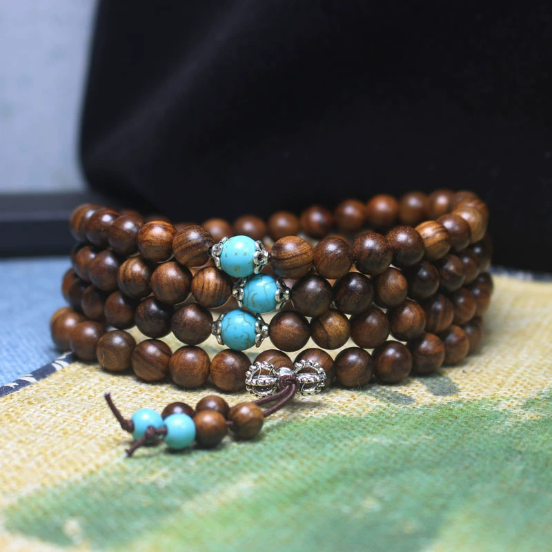 Wooden Rosary Beads, 108 Beads Black Rosewood Bracelet, 6/8/10 mm Meditation Mala