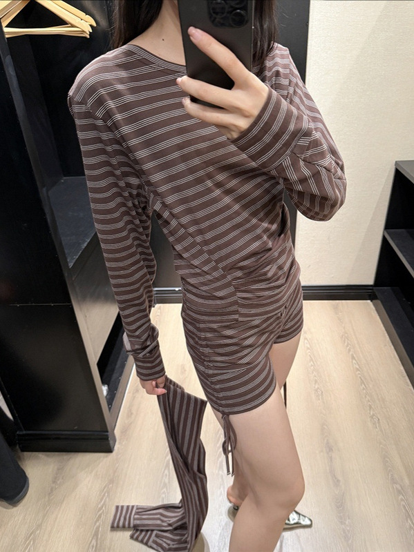 新款斜肩褶皱上衣围裹式短裤套装女 ENSHO设计师品牌休闲时尚|undefined