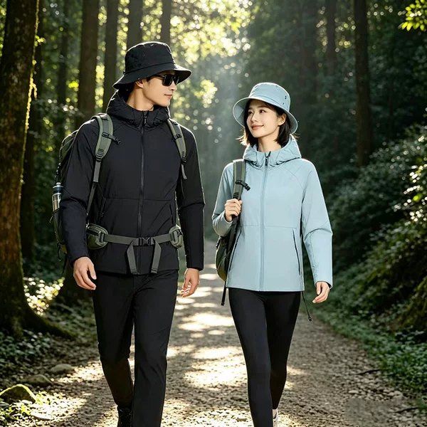 New autumn and winter outdoor lightweight sports cotton jackets for men and women, warm and thickened women's coats, men's hooded water-resistant tops