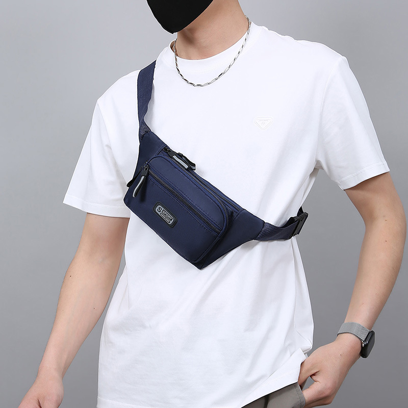 Riñonera deportiva unisex, bolso de pecho de negocio de cajero portátil, bolso de mensajero de hombro ligero de todos los partidos para desplazamientos diarios
