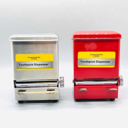 Stainless steel mechanical twist type retro creative Coke vending machine toothpick box 304 stainless steel toothpick holder