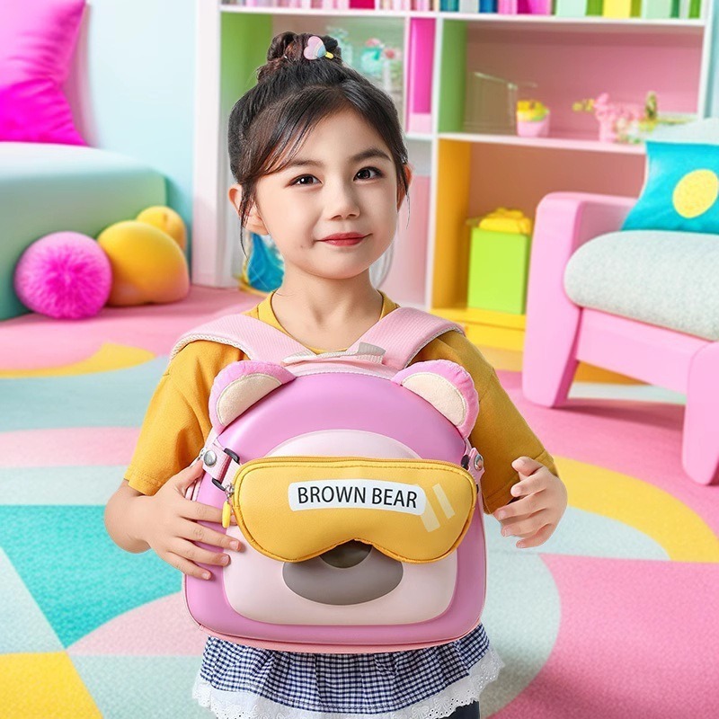 2025 oso creativo de dibujos animados mochila infantil divertida mochila de jardín de infantes de 3 a 6 años mochila pequeña