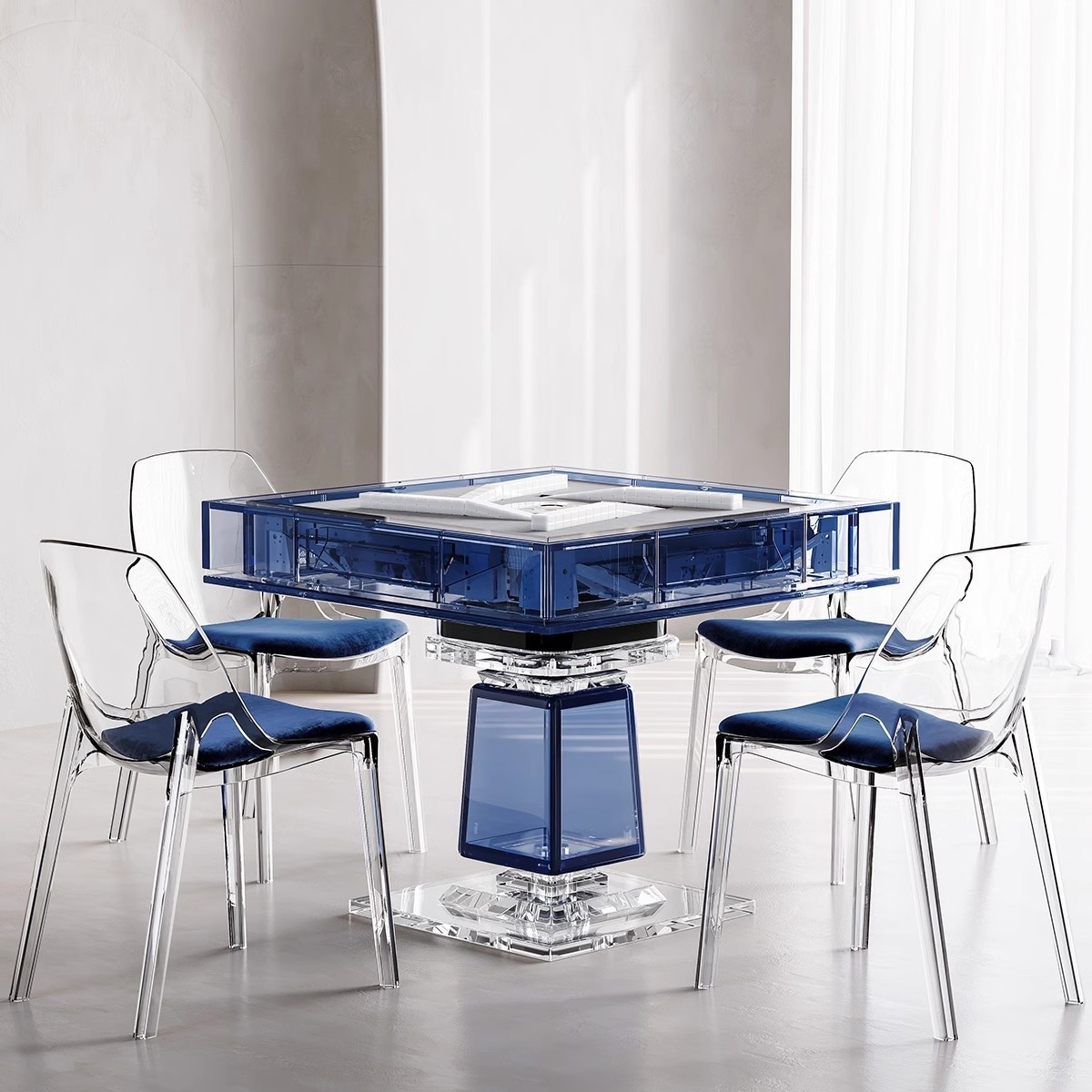 Mesa de mahjong completamente automática Club de entretenimiento Club Máquina de mahjong comercial Mesa de comedor Mesa de ajedrez cuadrada de doble uso Acrílico