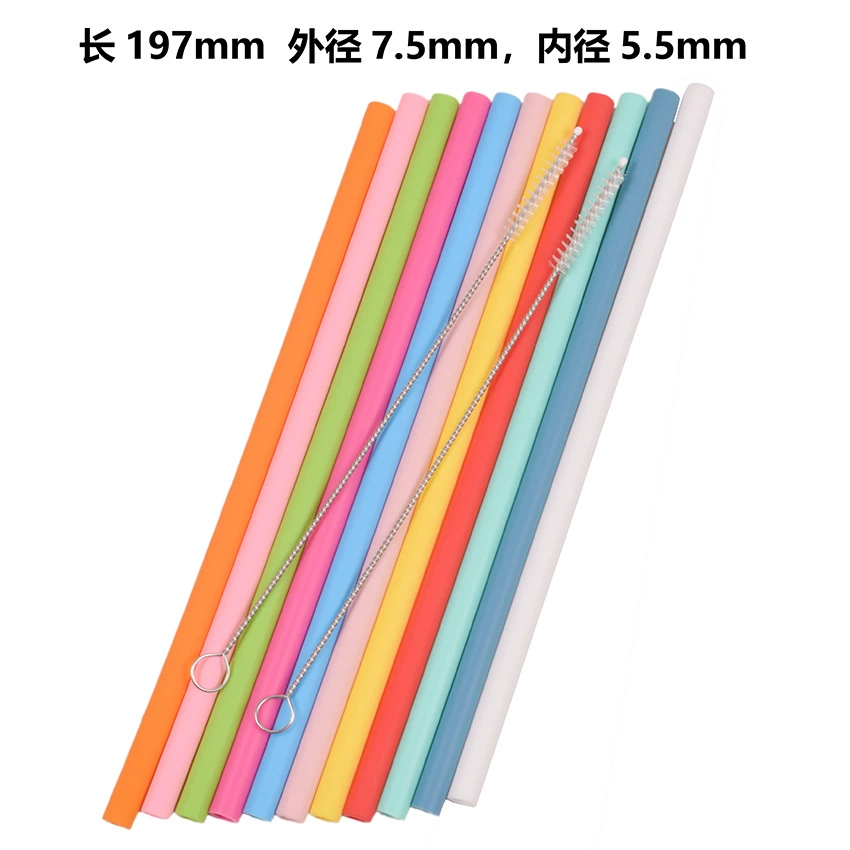 197 Длинный силиконовый соломенный костюм Amazon Горячая Продажа силиконовой маленькой соломы Экологичная силиконовая солома Складная солома