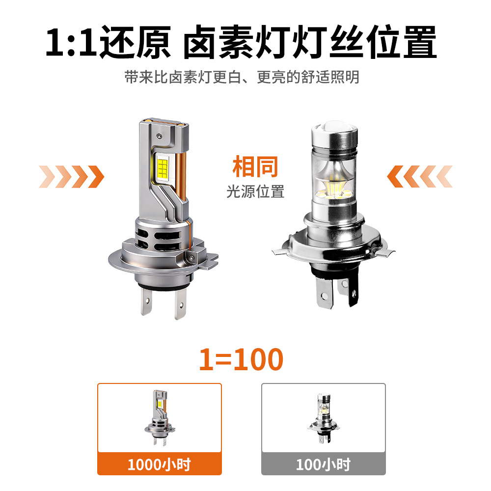 Transfronterizos nuevos automóviles led faro H7 segunda generación enchufe directo H4 lejos y cerca de los faros de alta intensidad integrados