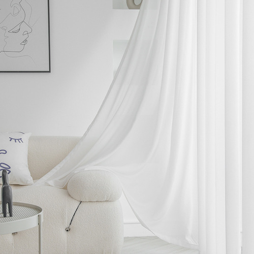 xyt white gauze curtains, sheer enough to let light in but not people, chiffon fabric, balcony bay window, white sand gauze curtain, white window gauze, cat-proof
