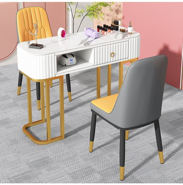 Light luxury manicure table, single-person small manicure station, manicure shop table and chair set with drawers, trendy manicure table