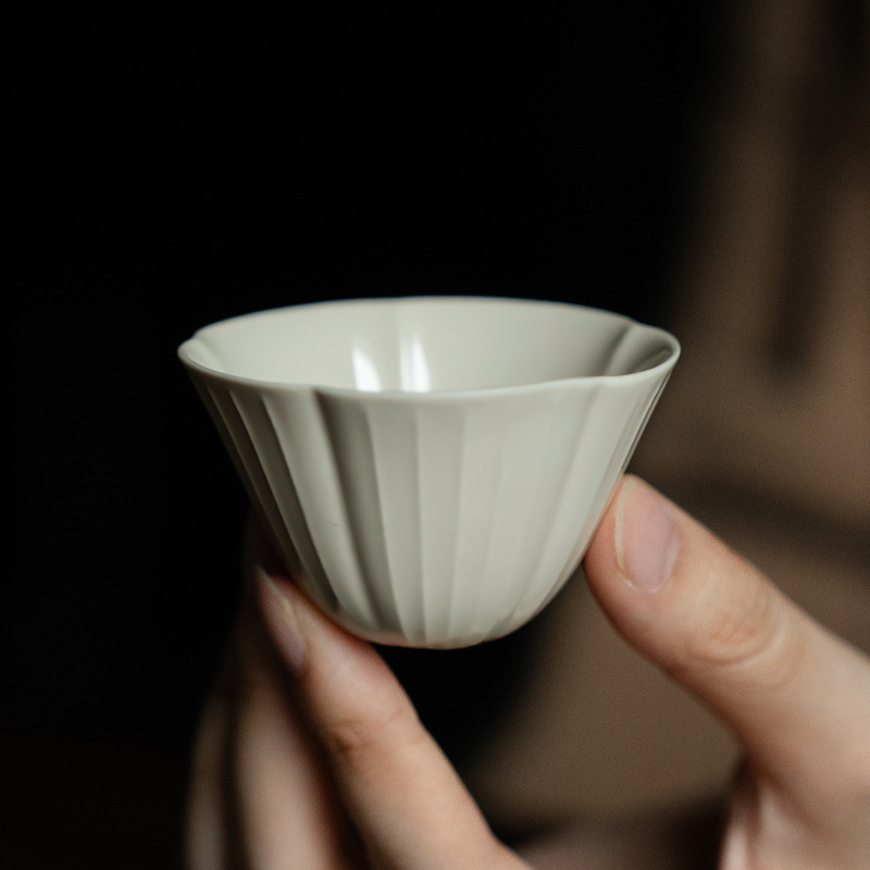 禅意草木灰釉陶瓷品茗杯中式闻香功夫茶具主人杯家用单个茶杯
