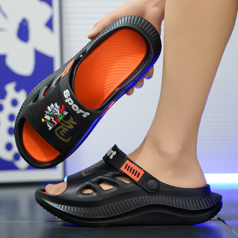 Zapatillas de hombre de tendencia de verano juveniles antideslizante, zapatillas deportivas de playa de tamaño grande