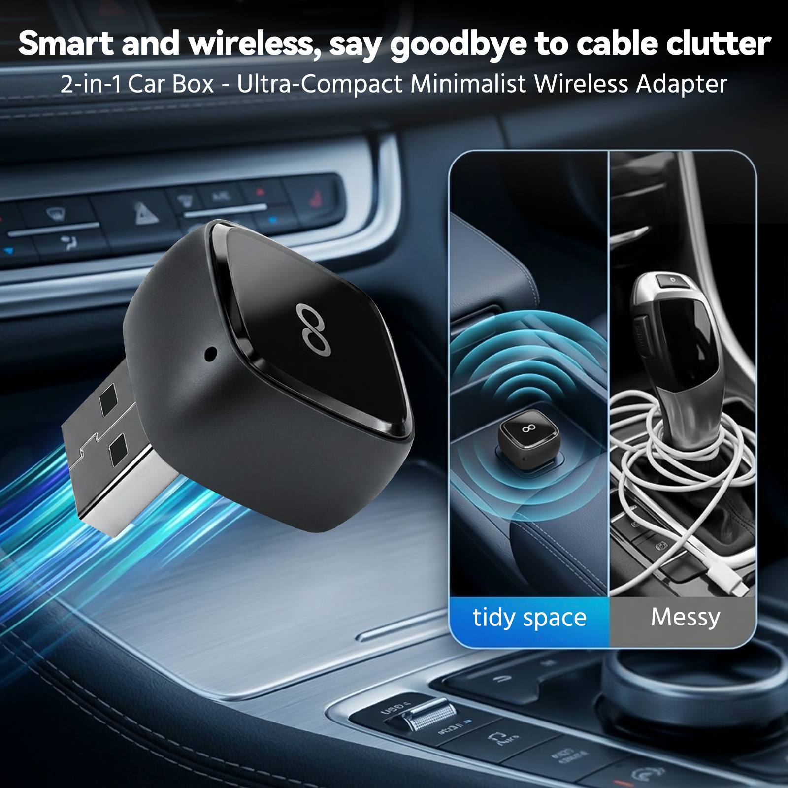 Cross-border bestseller: Wired to Wireless CarPlay Box for Vehicles, Apple Auto 2-in-1 Smart Adapter Converter