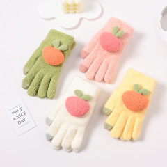 新型の冬の女性のニットの手袋はかわいいです。