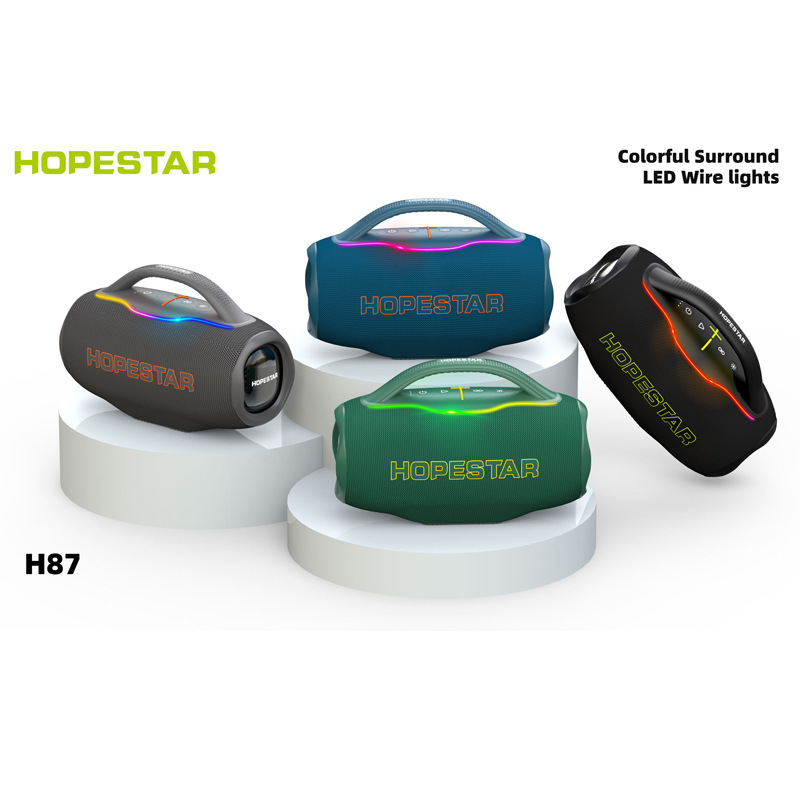 HOPESTAR H87 新しいポータブルワイヤレス Bluetooth スピーカー屋外防水サブウーファーハイパワーカードオーディオ|undefined