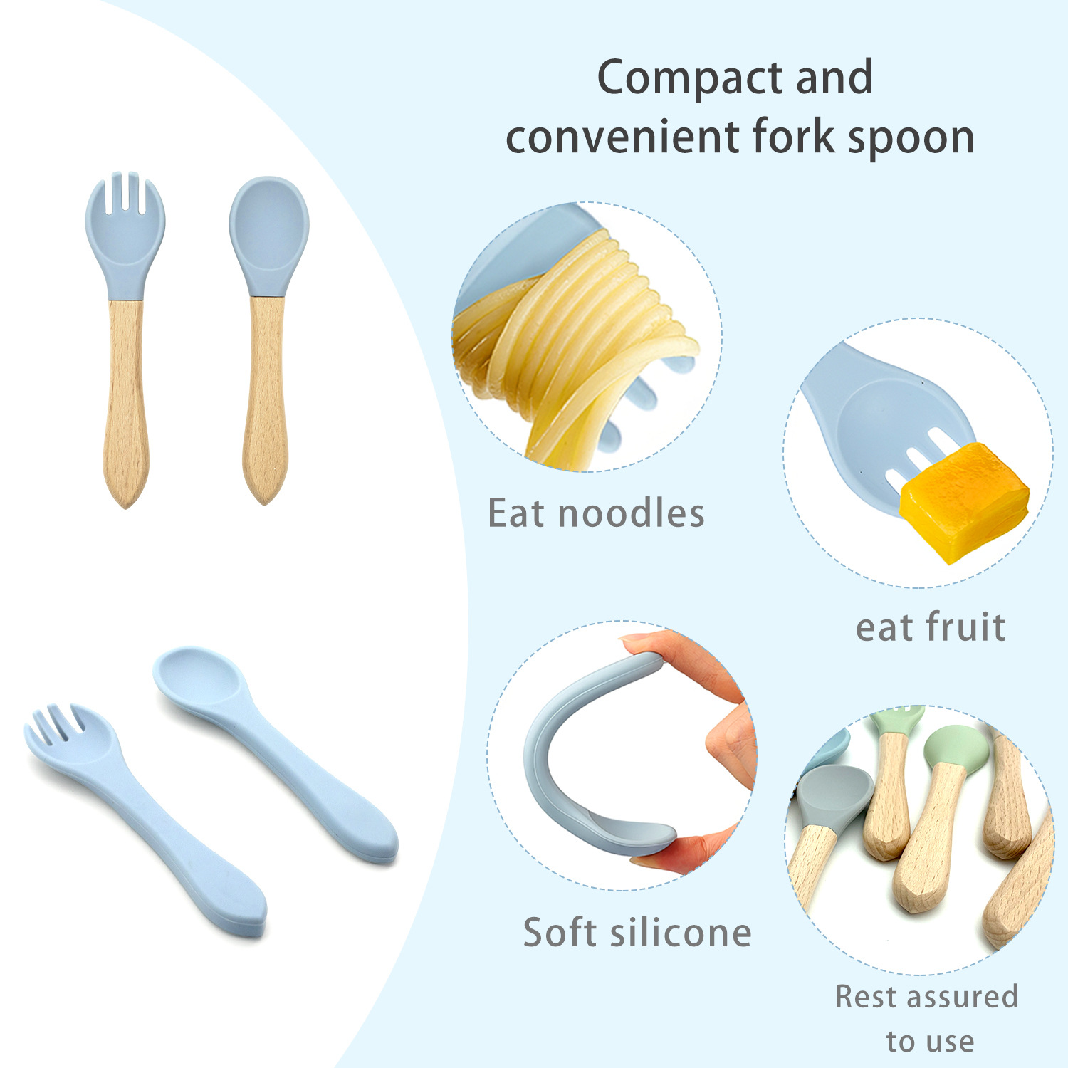 Tazón de alimentos complementarios para bebés, fideos de arroz especiales para bebés, tazón de aislamiento de agua y temperatura constante, vajilla para niños de acero inoxidable