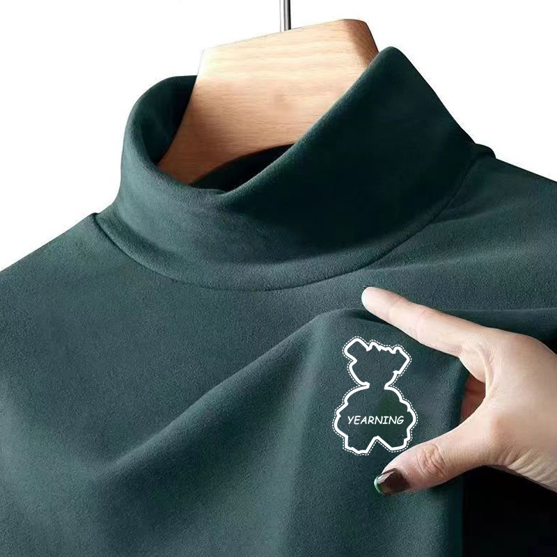 Directo de fábrica ajustada ropa interior agradable a la piel de terciopelo a prueba de frío camisa de fondo caliente ropa medio cuello alto ropa de otoño de los hombres