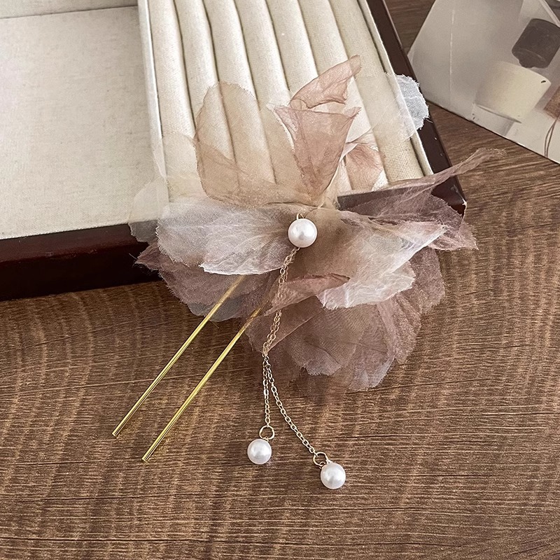 Exquisita horquilla en forma de U, mujer perezosa, artefacto de cabello, cabeza de bola, peine de cuatro dientes, peine para el cabello, temperamento, tocado fijo, horquilla