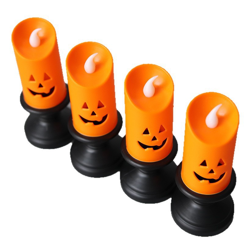 Halloween calabaza lámpara candelabro fiesta fantasma bar atmósfera decoración props lámpara de noche LED decoración de lámpara de vela electrónica