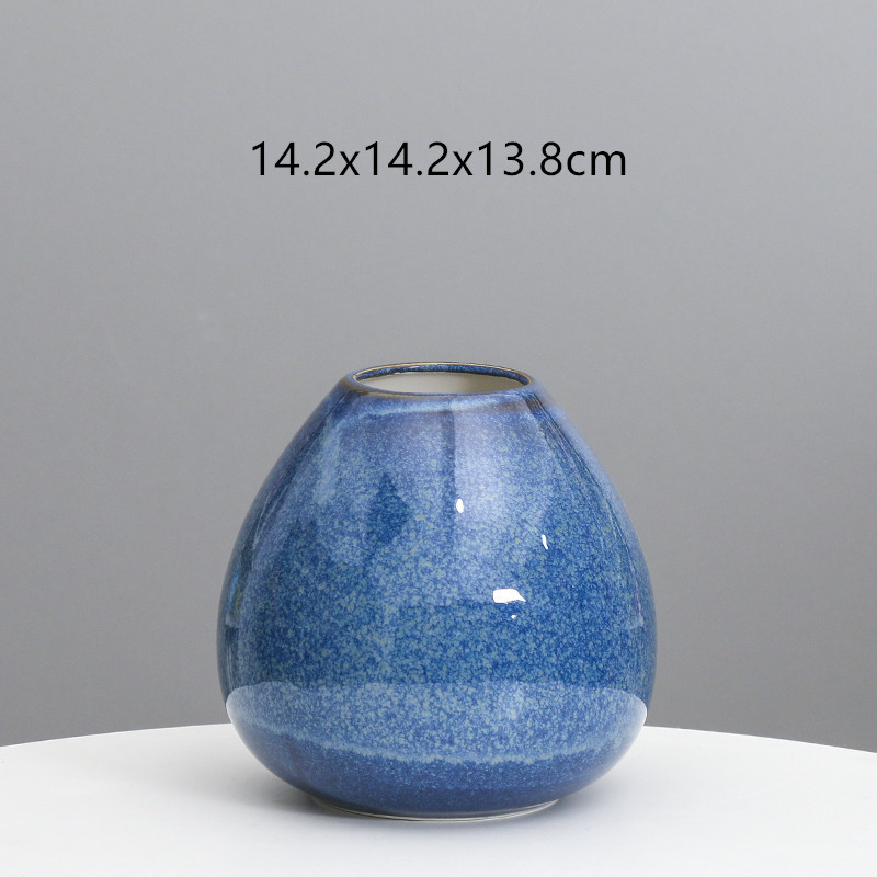 Decoración del hogar moderno arte creativo decoración azul sala de estar de escritorio de alto grado florero de cerámica transfronteriza al por mayor