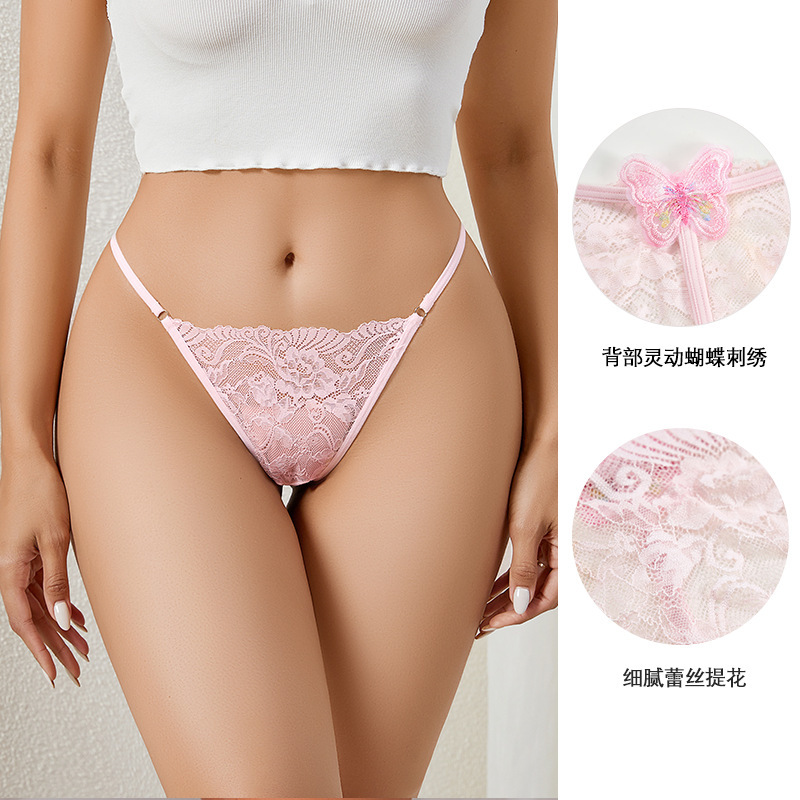 Valentine's Day Fun One String Temptation-Free Lace Underwear Women's Butterfly Embroidered Sexy plus size thong for Women