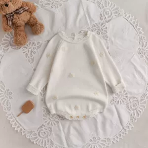 Трикотажный весенний свитер для девочек лонгслив боди 0-2 лет в цветочек