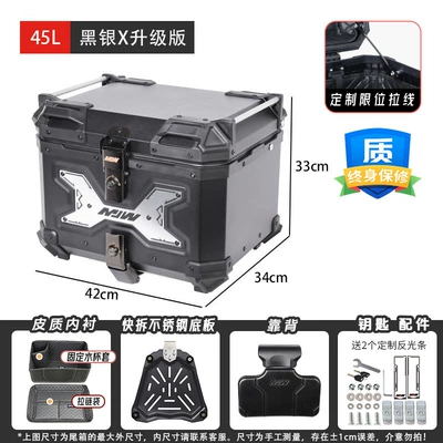 Motorcycle trunk – New Model Motorcycle Quick-Release Aluminum - mjw45l-large-corner-hanging-piece-silverupgraded-version