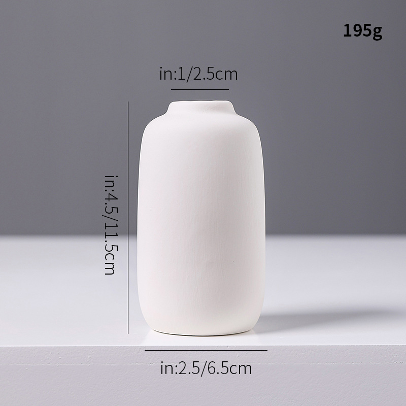 特別価格の白い素焼き陶器の小さな花瓶、ミニクリエイティブでシンプルなリビングルームの卓上ドライフラワー、フラワーアレンジメントの装飾品