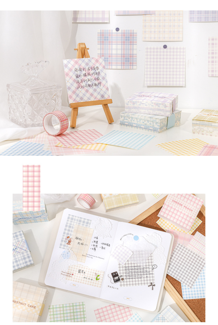 Learning Occasion Stripe Pattern Paper Dyed Lattice Element Series Fresh Hand Account Message Note Paper
